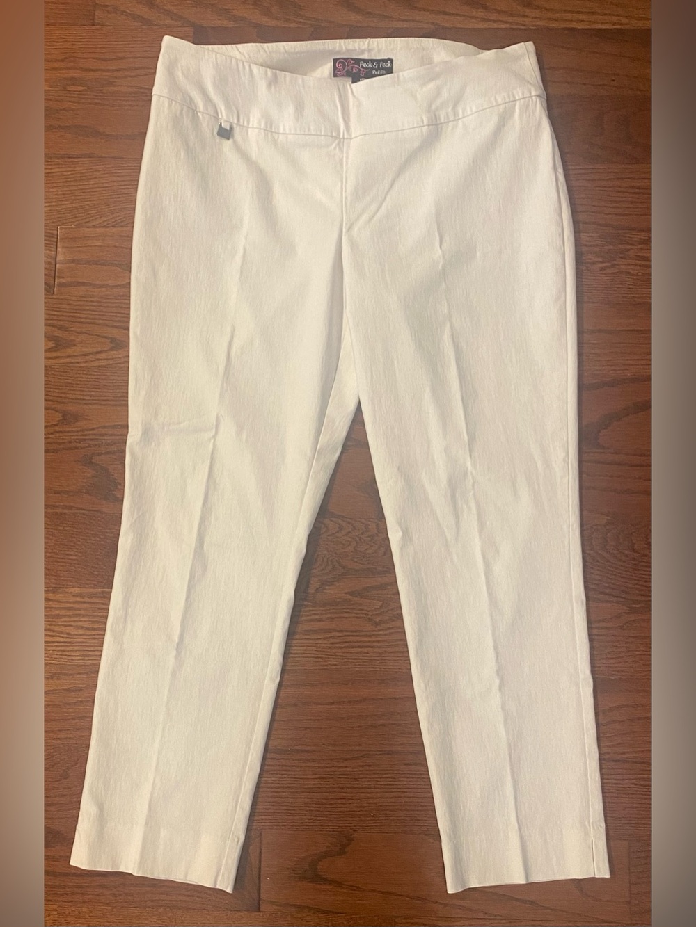 Peck & Peck White Slim Ponte Dress Pants